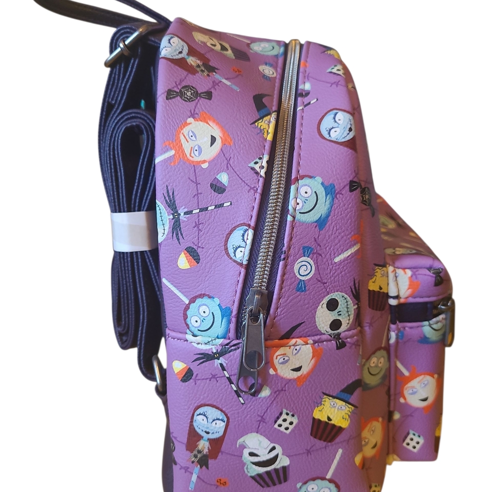 NWT Disney Nightmare Before Christmas Purple Loungefly Mini Backpack - Picture 4 of 7